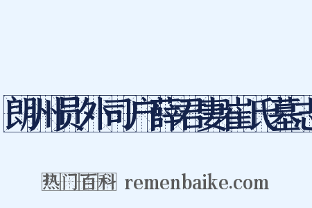 朗州员外司户薛君妻崔氏墓志是什么意思的图片